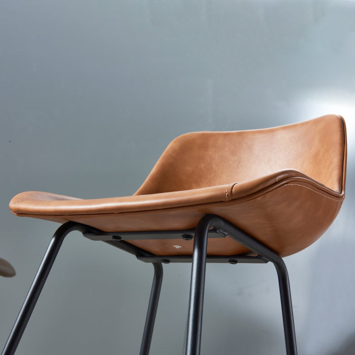 Contemporary Bar-stool PU Leather Counter Bar Stool for Kitchen with 4 Metal Legs