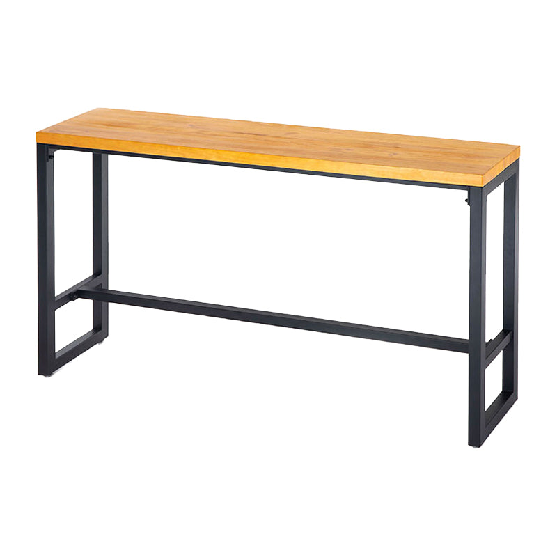 1/4/7/9 Pieces Industrial Iron Bar Table Set Rectangle Pine Wood Bistro Set with Footrest