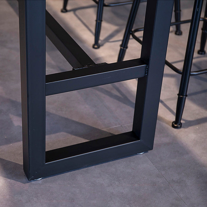 1/4/7/9 Pieces Industrial Iron Bar Table Set Rectangle Pine Wood Bistro Set with Footrest