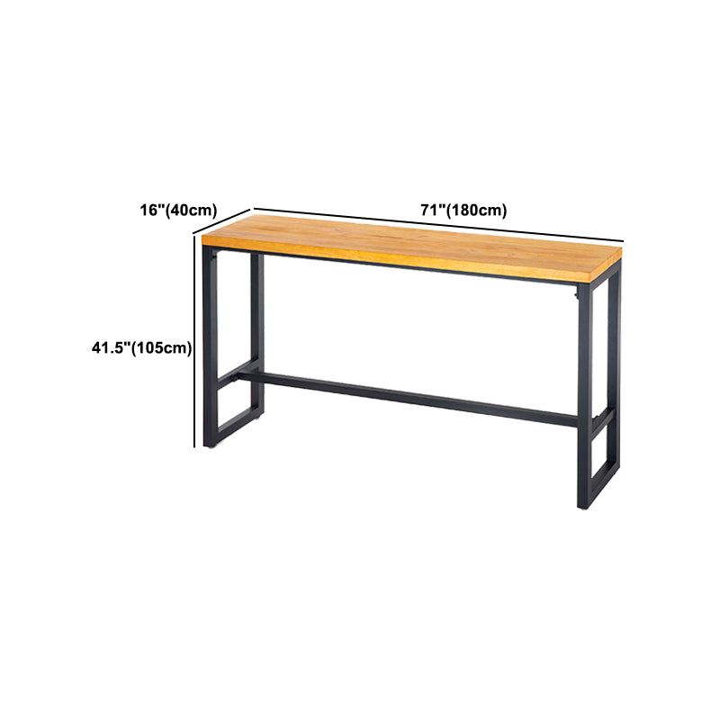 1/4/7/9 Pieces Industrial Iron Bar Table Set Rectangle Pine Wood Bistro Set with Footrest