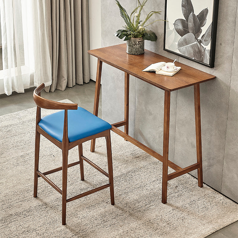 Modern Rectangle Ash Bar Table Set 1/2/3 Pieces Counter Table with Armless High Stools