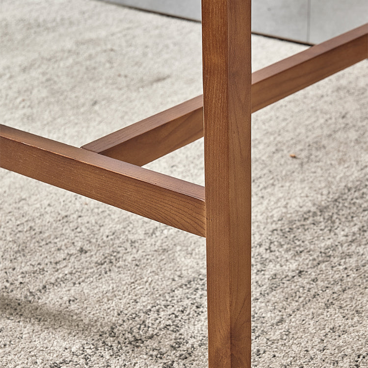 Modern Rectangle Ash Bar Table Set 1/2/3 Pieces Counter Table with Armless High Stools