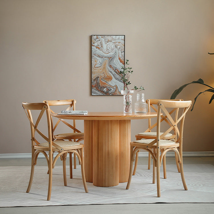 Modern Style Solid Wood Dining Set 1/2/3/4/5/6/7 Pieces Dining Set for Dining Areas