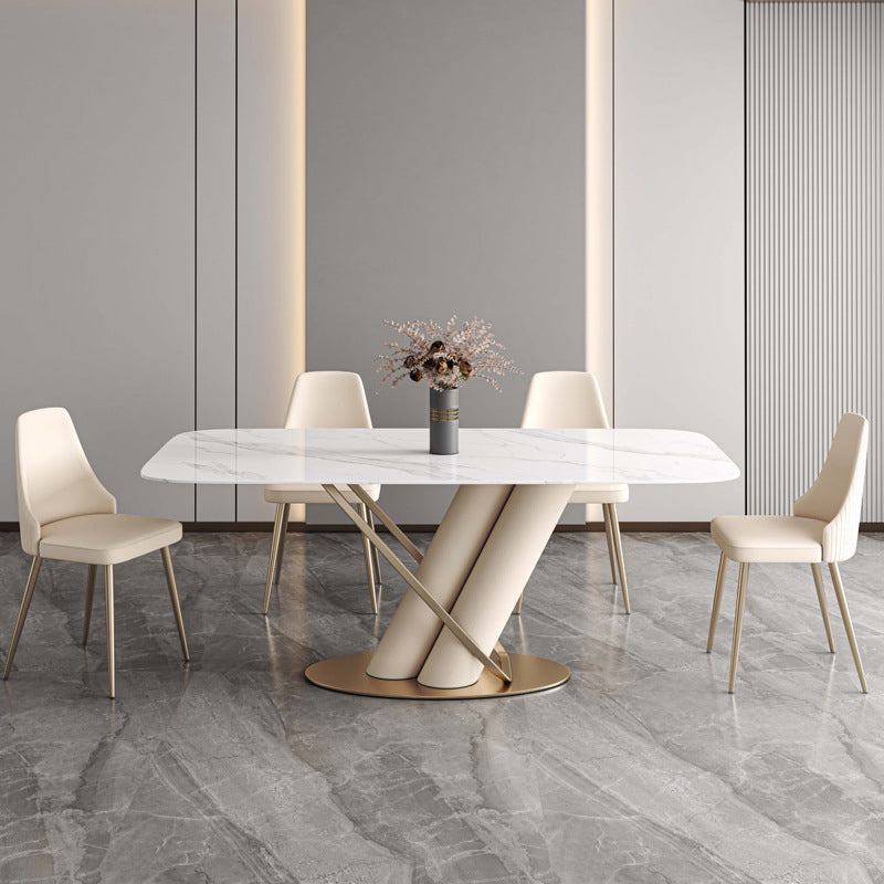 Luxury Sintered Stone Top Dining Set Rectangle 1/4/5/7 Pieces Dinette Table Set