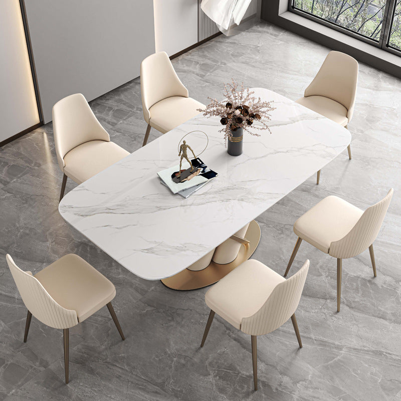 Luxury Sintered Stone Top Dining Set Rectangle 1/4/5/7 Pieces Dinette Table Set