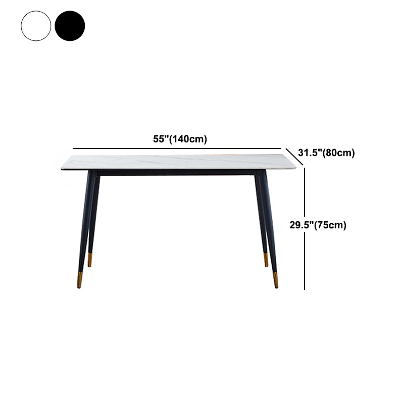 Glam Rectangle Dinette Set 1/2/5/7 Pieces Dining Table Set with Sintered Stone Top