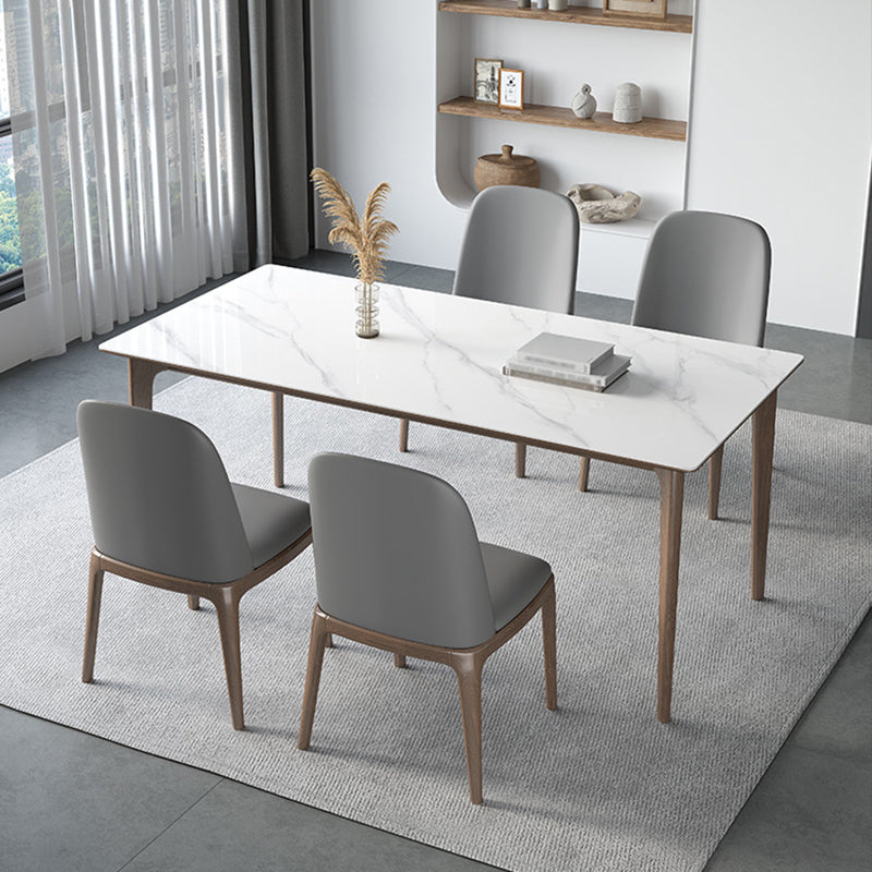 Designer Style Sintered Stone Top Dining Set Rectangle 1/3/4/5/7 Pieces Dinette Table Set