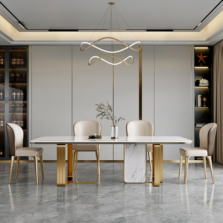 Traditional Luxury Furniture Rectangle Double Pedestal Dining Room Table for Home