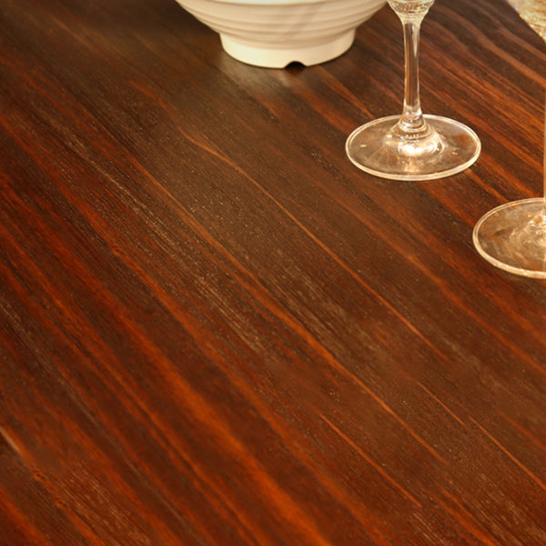 Industrial Brown Table for Restaurant Dining Table with Black Metal 4 Legs