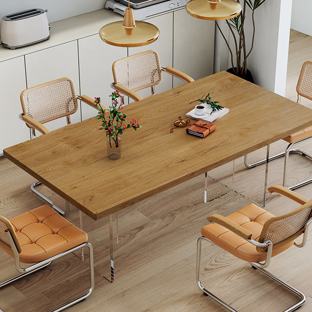Modern Style Dining Table Rectangle Table with Acrylic Base for Home