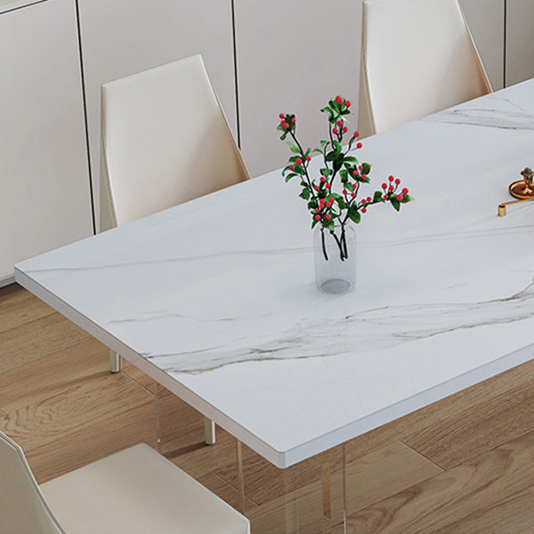 Modern Style Dining Table Rectangle Table with Acrylic Base for Home