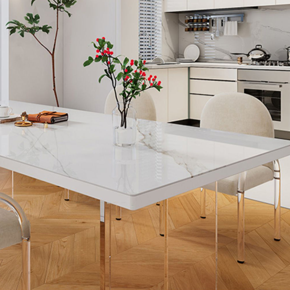 Modern Style Dining Table Rectangle Table with Acrylic Base for Home