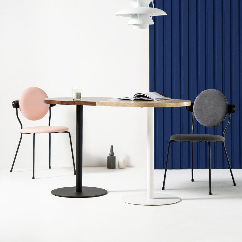 Coffee Shop Wood Dining Table Industrial Style Round Dining Table