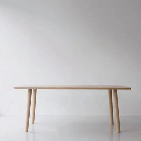 Rectangle 4 Legs Dining Table Modern Solid Wood Dining Room Table