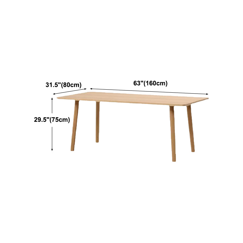 Rectangle 4 Legs Dining Table Modern Solid Wood Dining Room Table