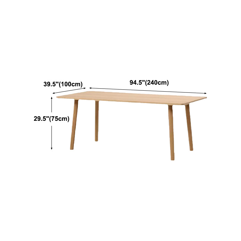 Rectangle 4 Legs Dining Table Modern Solid Wood Dining Room Table
