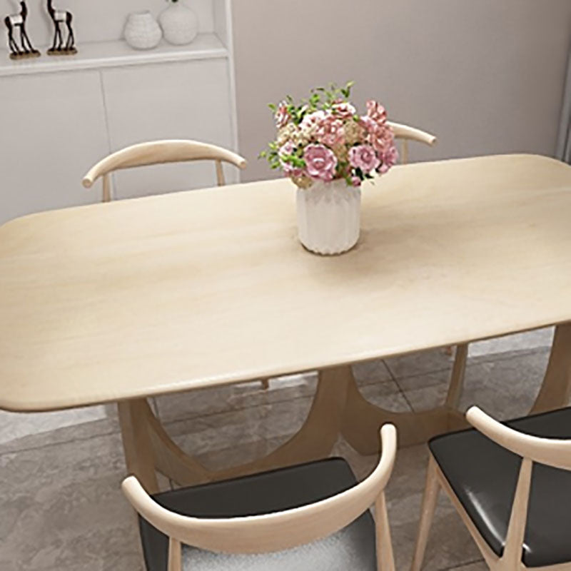 Contemporary Dining Table Oval Solid Wood Dinner Table Home Kitchen Dinner