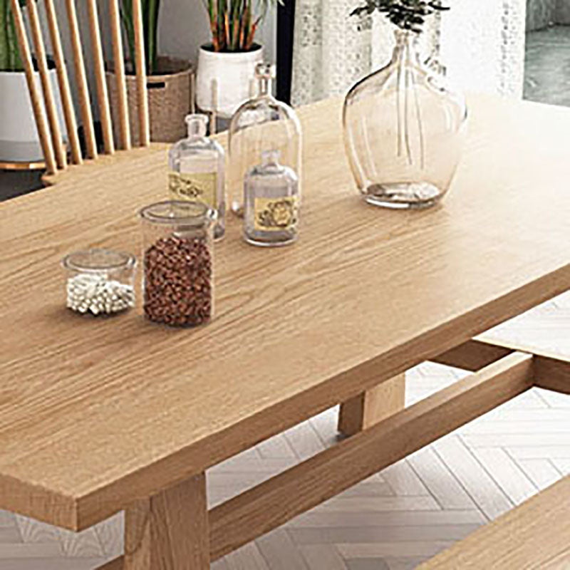 Rectangle Dining Table Contemporary Style Solid Wood Dinner Table for Kitchen Home