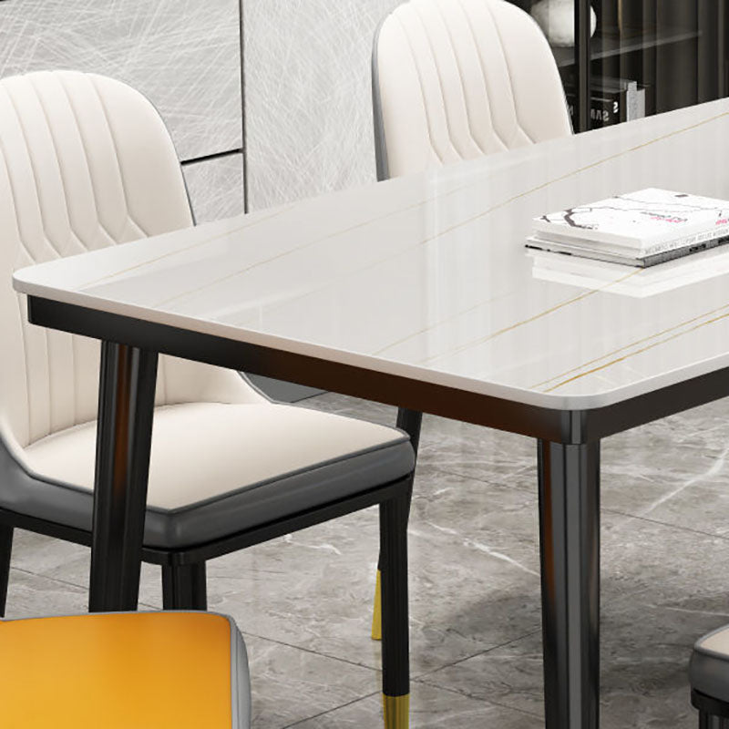 Modern White Marble Counter Table Rectangle Dining Table for Kitchen