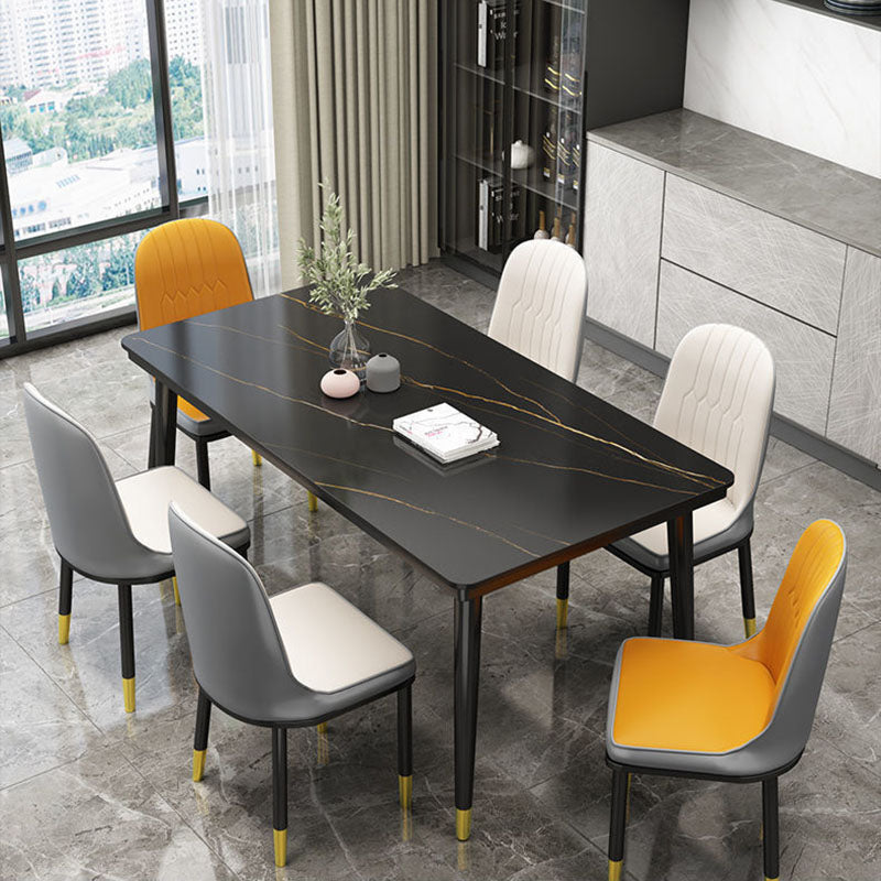 Modern White Marble Counter Table Rectangle Dining Table for Kitchen