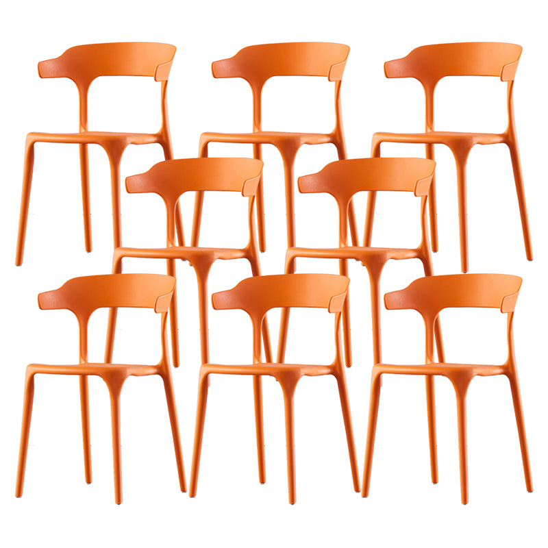 Scandinavian Home Stacking Arm Chair Matte Finish Plastic Dining Chair