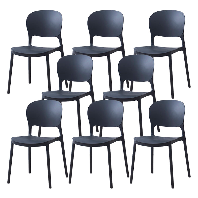 Scandinavian Restaurant Stacking Side Chair Matte Finish Plastic Dining Chair