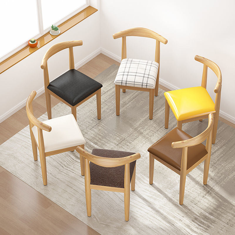 Contemporary Matte Finish Upholstered Side Chair Home Open Back Dining Chair