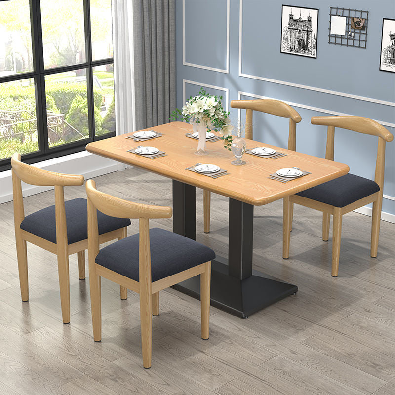 Contemporary Matte Finish Upholstered Side Chair Home Open Back Dining Chair