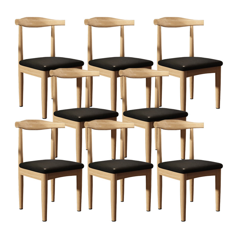 Contemporary Matte Finish Upholstered Side Chair Home Open Back Dining Chair