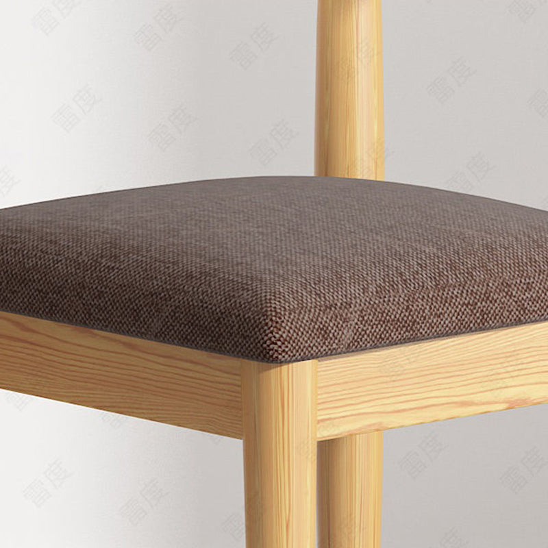 Contemporary Matte Finish Upholstered Side Chair Home Open Back Dining Chair