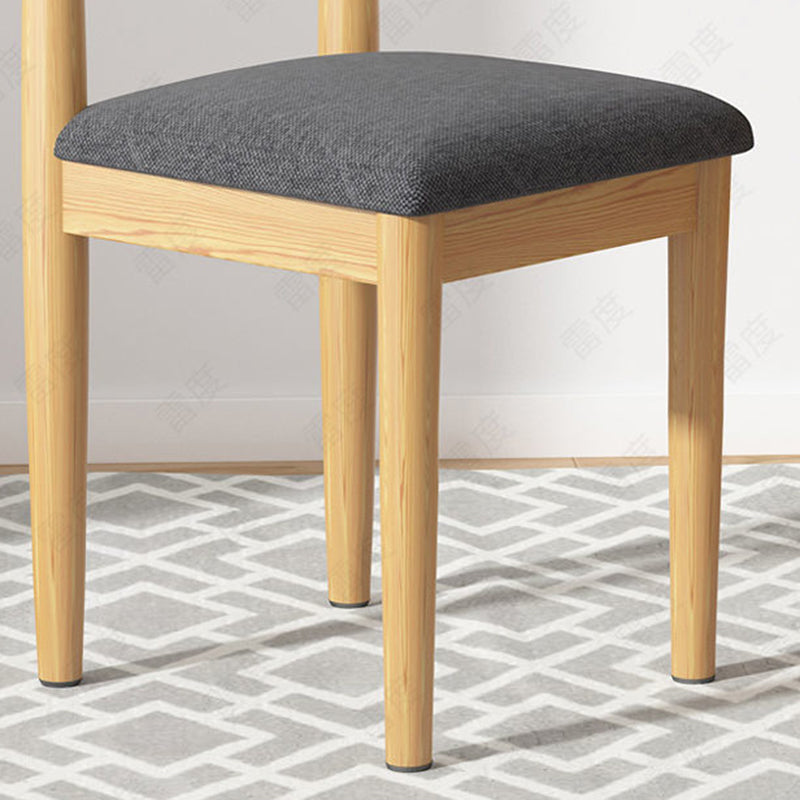 Contemporary Matte Finish Upholstered Side Chair Home Open Back Dining Chair