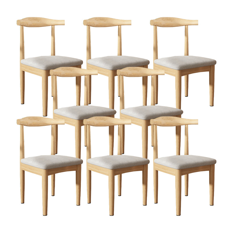 Contemporary Matte Finish Upholstered Side Chair Home Open Back Dining Chair