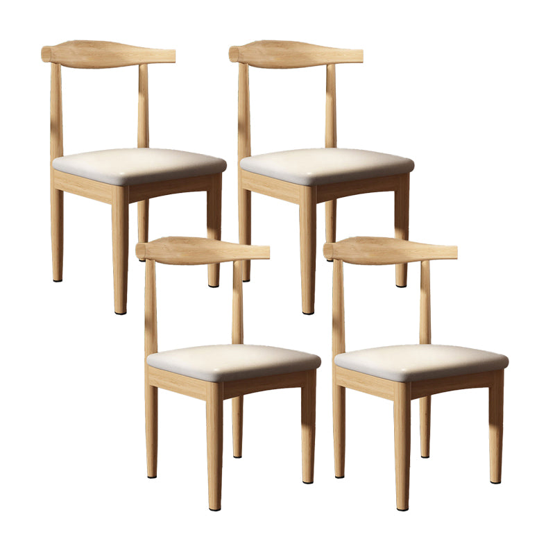 Contemporary Matte Finish Upholstered Side Chair Home Open Back Dining Chair