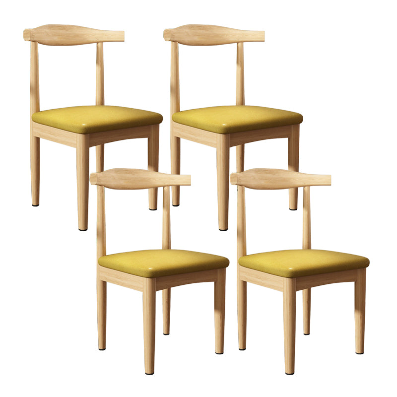 Contemporary Matte Finish Upholstered Side Chair Home Open Back Dining Chair