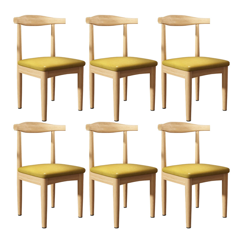 Contemporary Matte Finish Upholstered Side Chair Home Open Back Dining Chair