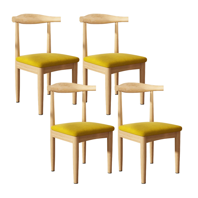 Contemporary Matte Finish Upholstered Side Chair Home Open Back Dining Chair