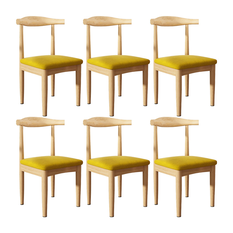 Contemporary Matte Finish Upholstered Side Chair Home Open Back Dining Chair