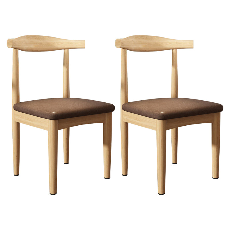 Contemporary Matte Finish Upholstered Side Chair Home Open Back Dining Chair