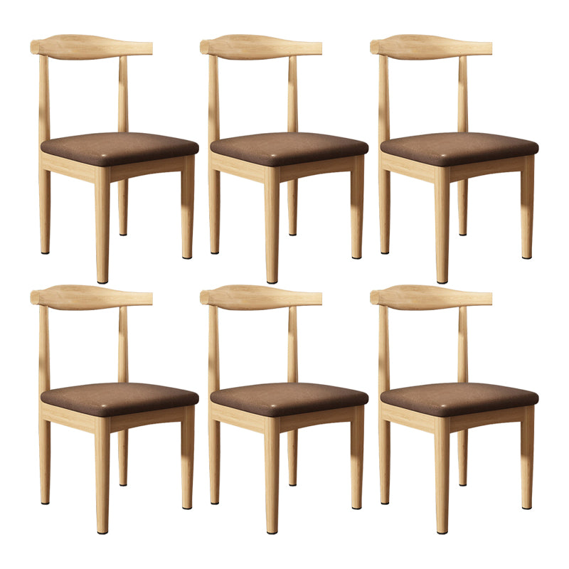 Contemporary Matte Finish Upholstered Side Chair Home Open Back Dining Chair