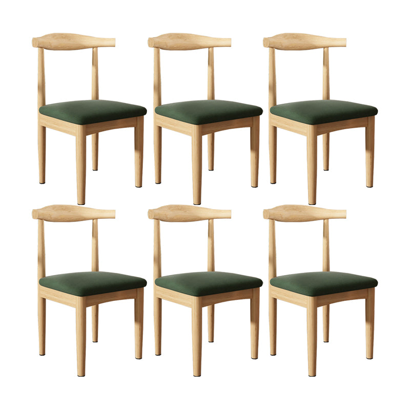 Contemporary Matte Finish Upholstered Side Chair Home Open Back Dining Chair