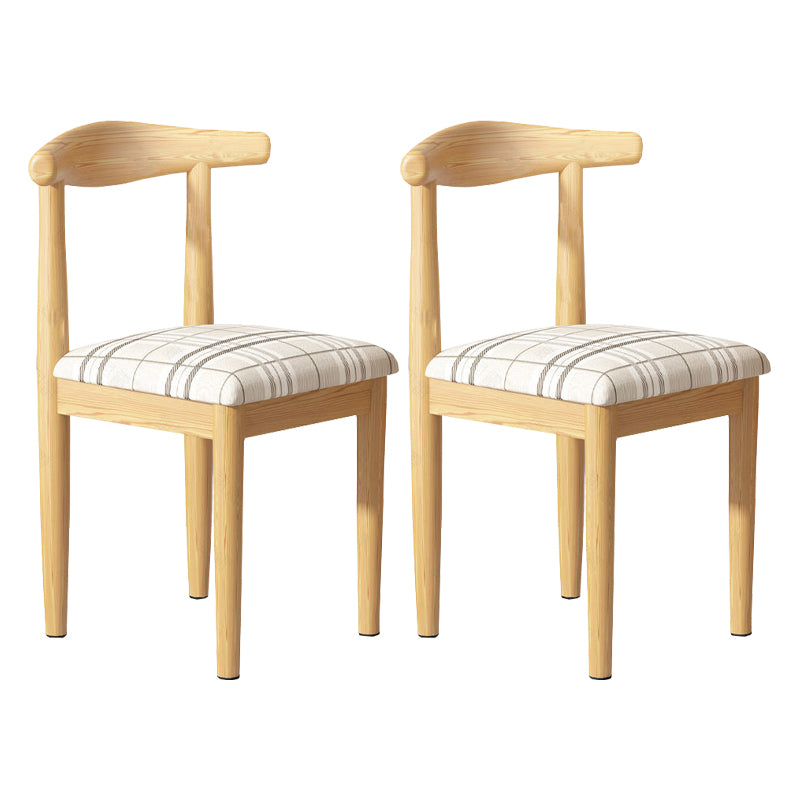 Contemporary Matte Finish Upholstered Side Chair Home Open Back Dining Chair