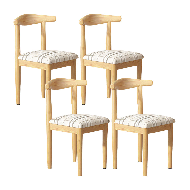 Contemporary Matte Finish Upholstered Side Chair Home Open Back Dining Chair