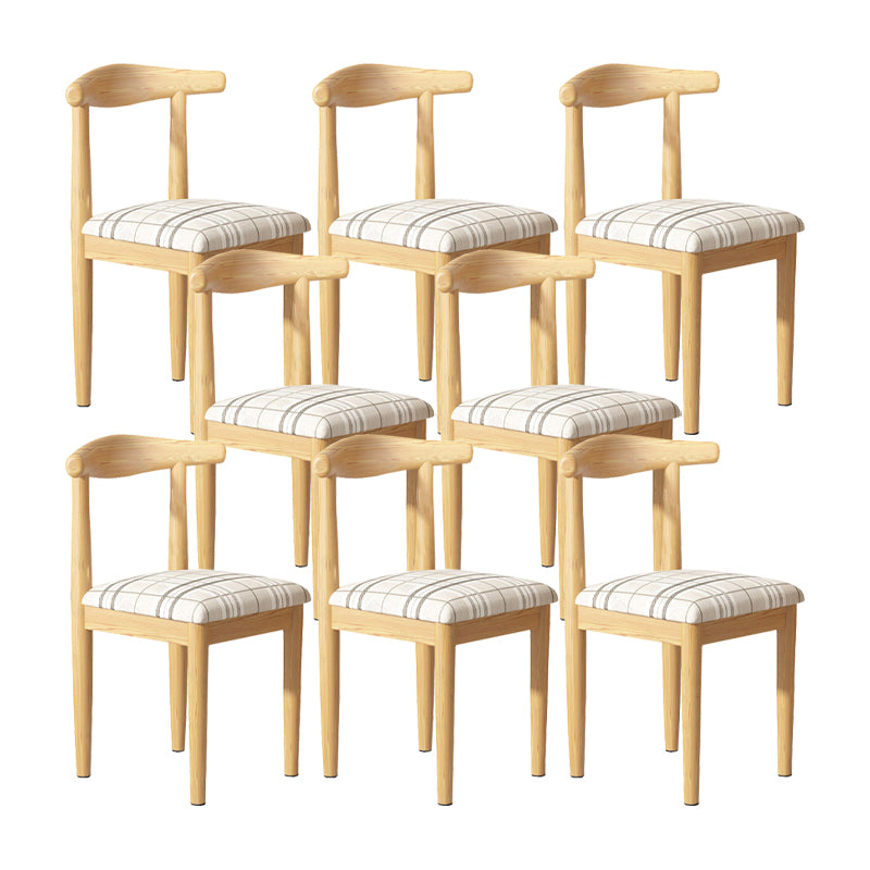 Contemporary Matte Finish Upholstered Side Chair Home Open Back Dining Chair