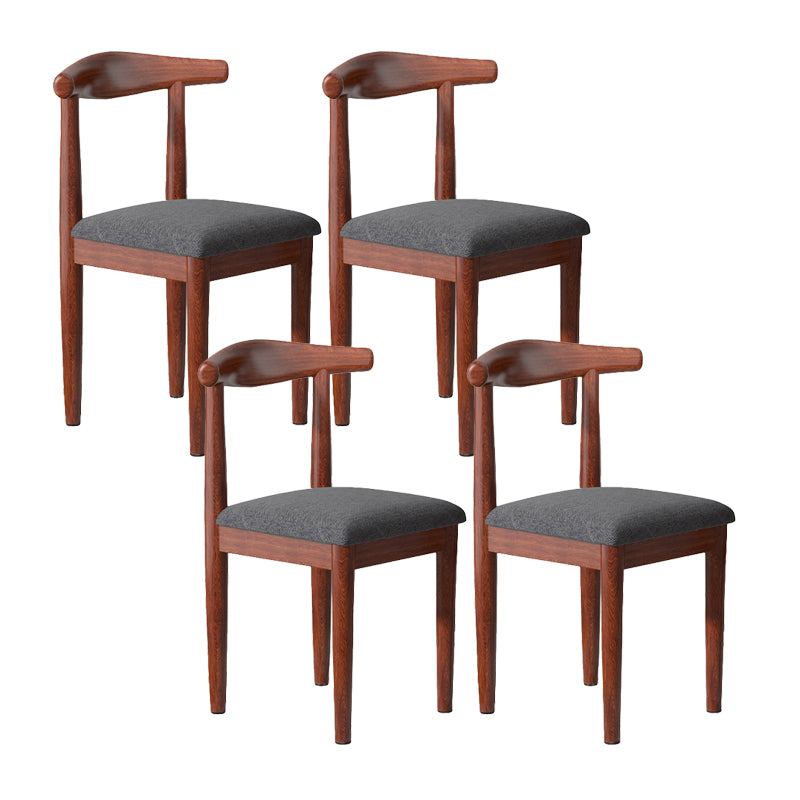 Contemporary Matte Finish Upholstered Side Chair Home Open Back Dining Chair