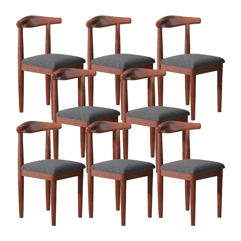 Contemporary Matte Finish Upholstered Side Chair Home Open Back Dining Chair