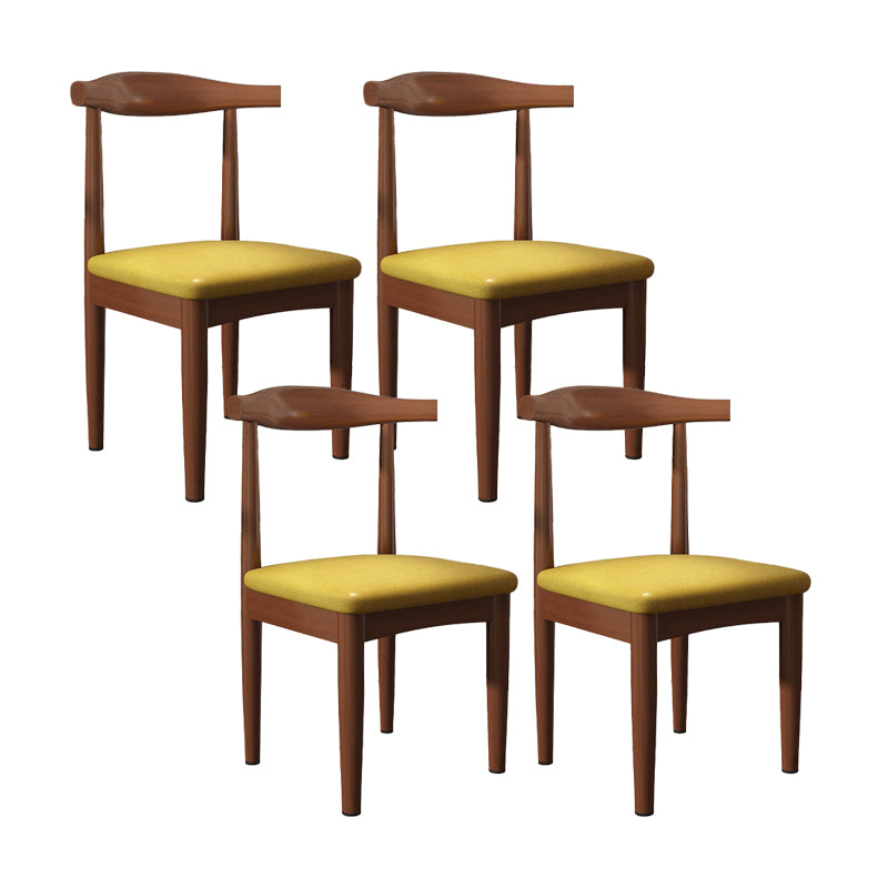 Contemporary Matte Finish Upholstered Side Chair Home Open Back Dining Chair