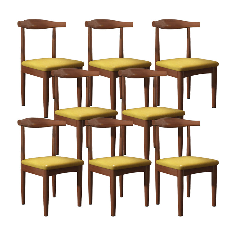 Contemporary Matte Finish Upholstered Side Chair Home Open Back Dining Chair