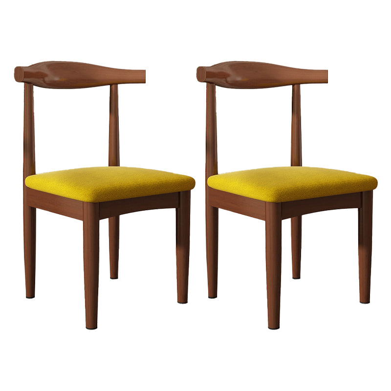 Contemporary Matte Finish Upholstered Side Chair Home Open Back Dining Chair