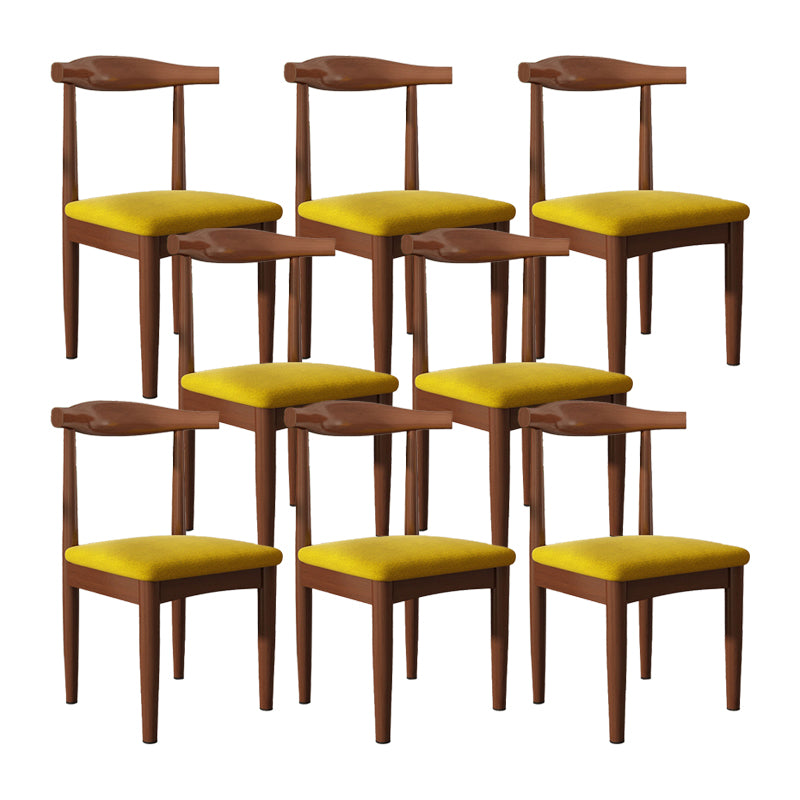 Contemporary Matte Finish Upholstered Side Chair Home Open Back Dining Chair