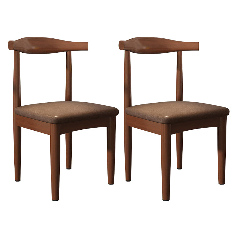 Contemporary Matte Finish Upholstered Side Chair Home Open Back Dining Chair